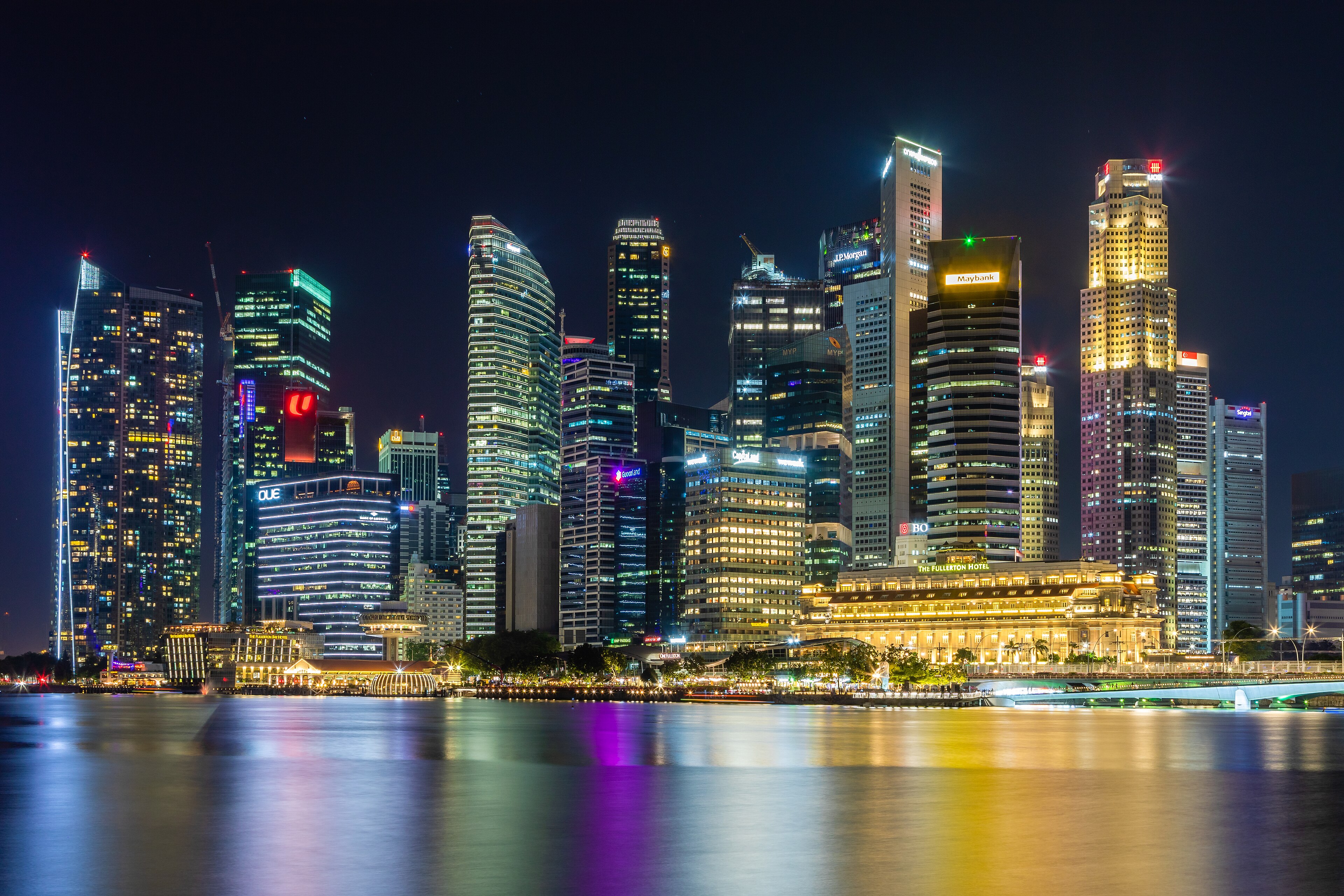 Singapore CBD skyline at dusk