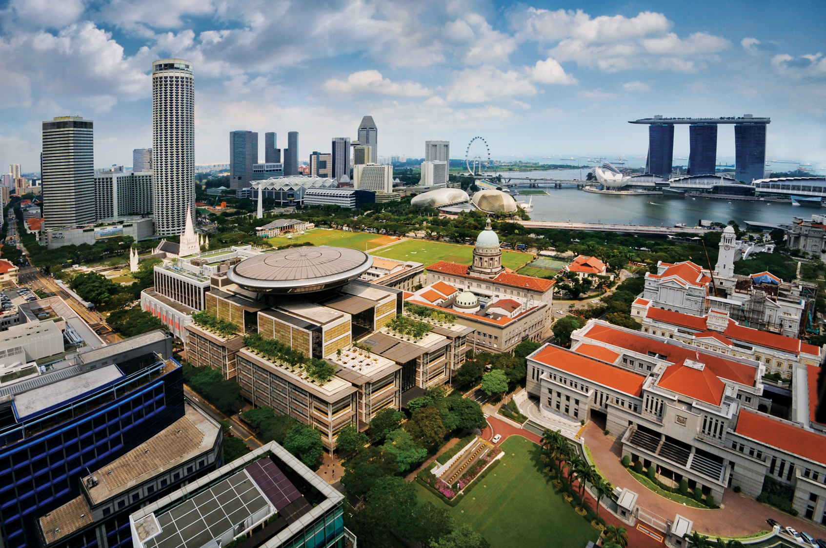 Aerial view of Singapore's Civic District