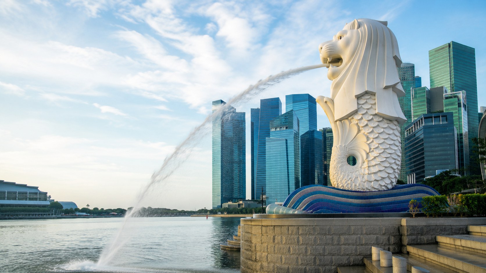 The Merlion statue near Marina Bay